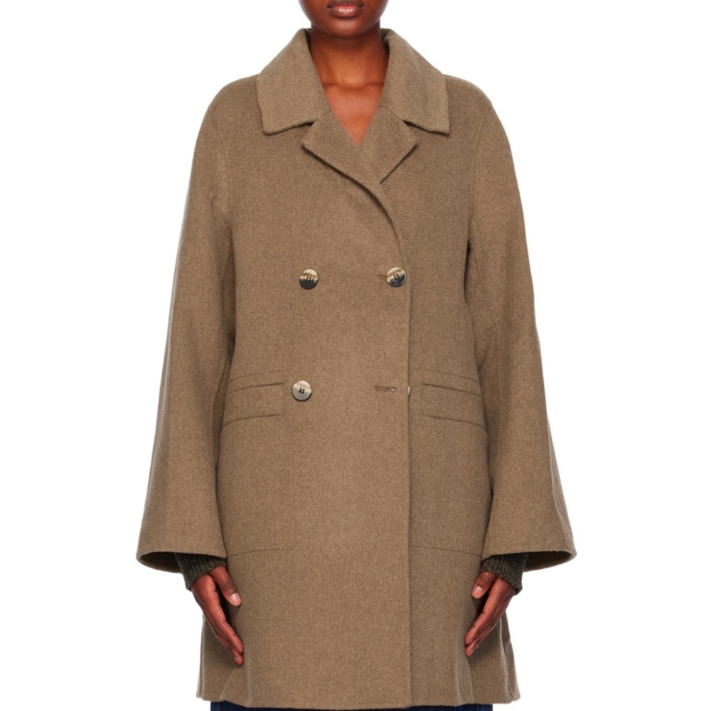 GANNI brown wool midi jacket
